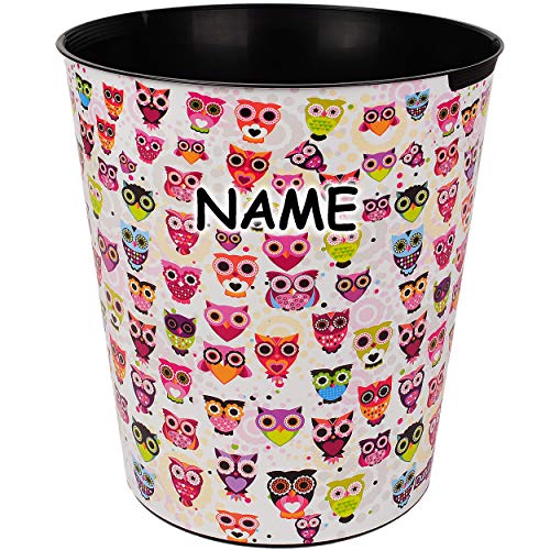 Papierkorb/Behälter - lustige Eulen - inkl. Name - 10 Liter - wasserdicht - aus Kunststoff - Ø 28 cm - großer Mülleimer/Eimer - Abfalleimer - Aufbewahrung.. Papierkorb/Behälter - lustige Eulen - inkl. Name - 10 Liter - wasserdicht - aus Kunststoff - Ø 28 cm - großer Mülleimer/Eimer - Abfalleimer - Aufbewahrung.. von alles-meine.de GmbH
