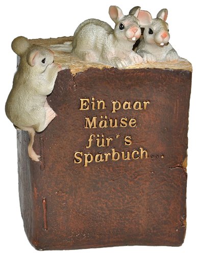 Spardose - EIN Paar Mäuse für´s Sparbuch - stabile Sparbüchse aus Kunstharz - Maus Geld Sparschwein/Kohle Käse lustig witzig von alles-meine.de GmbH
