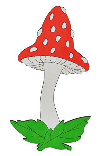 Türschild/Wandbild/Wandtattoo - Fliegenpilz/die Biene Maja - aus Holz - selbstklebend - Kinderzimmer Deko Bilder/Aufkleber Wandsticker Wanddeko Pilz P.. von alles-meine.de GmbH