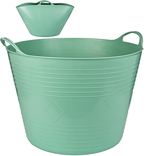 alles-meine.de GmbH 2 Stück Flexi & flexibel Modell + Farbwahl XXL großer - biegbarer - Aufbewahrungsbehälter mit Henkel - Mint/türkis grün - Gummieimer - z.B. Garteneime.. von alles-meine.de GmbH