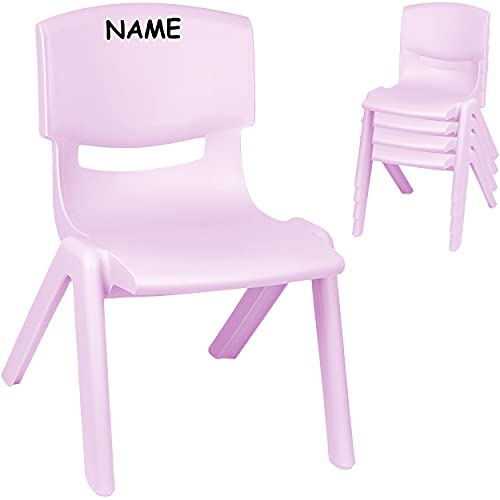 alles-meine.de GmbH 2 Stück - Kinderstühle/Stühle Farbe wählbar Flieder/helles lila - violett - inkl. Name - Plastik - bis 100 kg belastbar/kippsicher - für INNEN & AUß.. von alles-meine.de GmbH