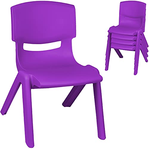 alles-meine.de GmbH 2 Stück - Kinderstühle/Stühle Farbe wählbar lila - violett/Purpur - Plastik - bis 100 kg belastbar/kippsicher - für INNEN & AUßEN - 0-99 Jahre - s.. von alles-meine.de GmbH