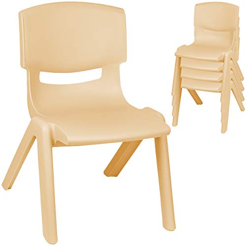 alles-meine.de GmbH 2 Stück - Kinderstühle/Stühle - Farbwahl - Holz Farben - beige - Plastik - bis 100 kg belastbar/kippsicher - für INNEN & AUßEN - 0-99 Jahre - stapelbar .. von alles-meine.de GmbH