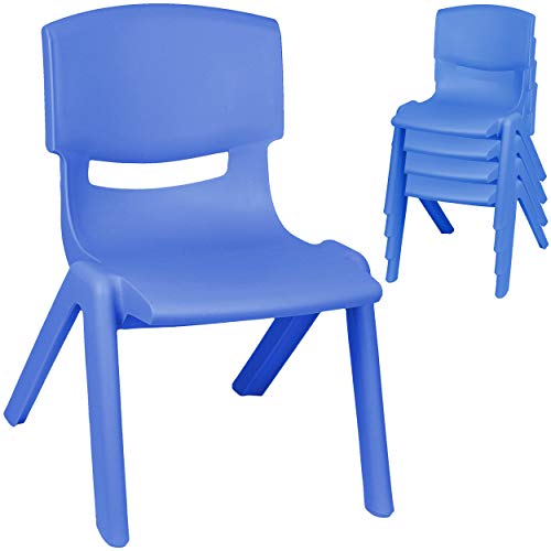 alles-meine.de GmbH 2 Stück - Kinderstühle/Stühle - Farbwahl - blau - Plastik - bis 100 kg belastbar/kippsicher - für INNEN & AUßEN - 0-99 Jahre - stapelbar - Garten - Kind.. von alles-meine.de GmbH