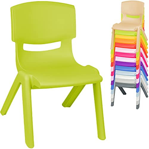 alles-meine.de GmbH 2 Stück - Kinderstühle/Stühle - Farbwahl - bunter Farb-Mix - Plastik - bis 100 kg belastbar/kippsicher - für INNEN & AUßEN - 0-99 Jahre - stapelbar - Ga.. von alles-meine.de GmbH