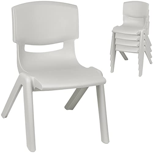 alles-meine.de GmbH 2 Stück - Kinderstühle/Stühle - Farbwahl - grau - Silber - Plastik - bis 100 kg belastbar/kippsicher - für INNEN & AUßEN - 0-99 Jahre - stapelbar - Gart.. von alles-meine.de GmbH