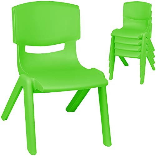 alles-meine.de GmbH 2 Stück - Kinderstühle/Stühle - Farbwahl - grün - Plastik - bis 100 kg belastbar/kippsicher - für INNEN & AUßEN - 0-99 Jahre - stapelbar - Garten - Kind.. von alles-meine.de GmbH