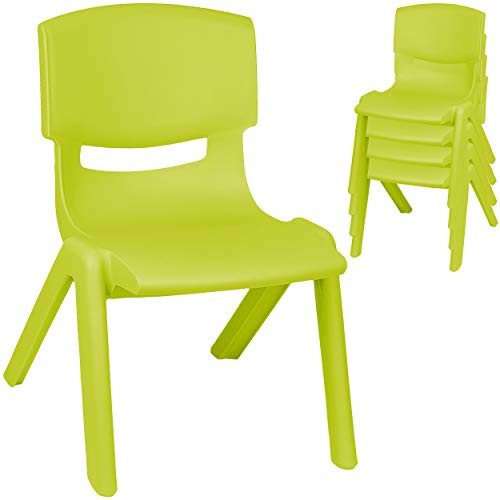alles-meine.de GmbH 2 Stück - Kinderstühle/Stühle - Farbwahl - grün - apfelgrün - Plastik - bis 100 kg belastbar/kippsicher - für INNEN & AUßEN - 0-99 Jahre - stapelbar - G.. von alles-meine.de GmbH