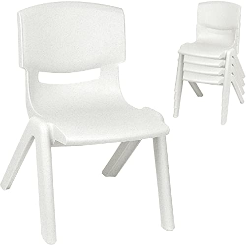 alles-meine.de GmbH 4 Stück - Kinderstühle/Stühle Farbe wählbar weiß - meliert - Plastik - bis 100 kg belastbar/kippsicher - für INNEN & AUßEN - 0-99 Jahre - stapelbar .. von alles-meine.de GmbH