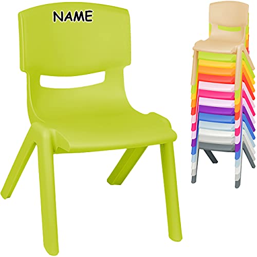 alles-meine.de GmbH 4 Stück - Kinderstühle/Stühle - Farbwahl - bunter Farb-Mix - inkl. Name - Plastik - bis 100 kg belastbar/kippsicher - für INNEN & AUßEN - 0-99 Jahre - s.. von alles-meine.de GmbH