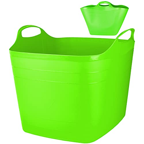 alles-meine.de GmbH Flexi & flexibel Modell + Farbwahl XXL großer - biegbarer - Aufbewahrungsbehälter mit Henkel - grün/apfelgrün - neon Farben - Gummieimer - z.B. Gartenei.. von alles-meine.de GmbH