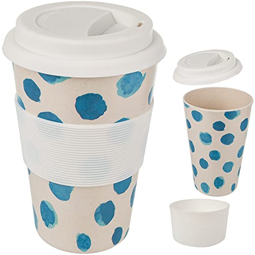 alles-meine.de GmbH Geschirr Motiv & Artikel wählbar Coffee To Go Becher/Trinkbecher/Kaffeebecher - Punkte blau - 400 ml / 0,4 Liter - BPA frei - mit Deckel - dicht versc.. von alles-meine.de GmbH