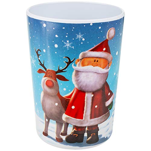 alles-meine.de GmbH Geschirr Motivwahl & Artikelwahl__ 2 Stück Trinkbecher/Zahnputzbecher/Malbecher - Weihnachtsmotiv - Weihnachtsmann & Rentier - Becher - 350 ml - Mela.. von alles-meine.de GmbH