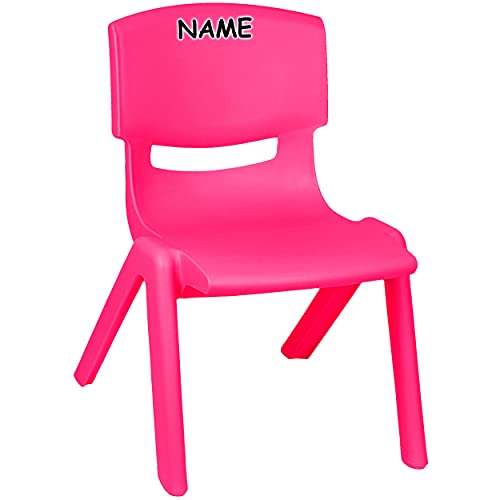 alles-meine.de GmbH Kinderstuhl/Stuhl Farbe wählbar pink/kräftiges rosa - inkl. Name - Plastik - bis 100 kg belastbar/kippsicher - für INNEN & AUßEN - 0-99 Jahre - st. von alles-meine.de GmbH