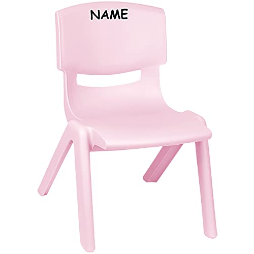 Kinderstuhl/Stuhl Farbe wählbar rosa/rosé - pastell - inkl. Name - Plastik - bis 100 kg belastbar/kippsicher - für INNEN & AUßEN - 0-99 Jahre - st.. von alles-meine.de GmbH