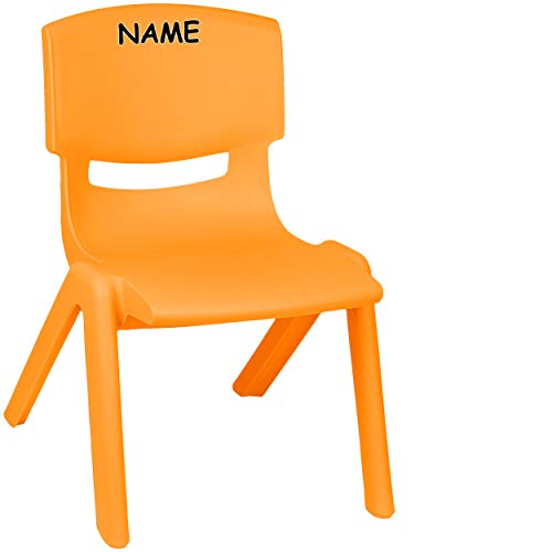 Kinderstuhl/Stuhl - Farbwahl - orange - inkl. Name - Plastik - bis 100 kg belastbar/kippsicher - für INNEN & AUßEN - 0-99 Jahre - stapelbar - Garten - K.. von alles-meine.de GmbH