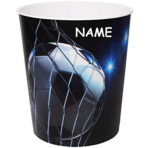 alles-meine.de GmbH Papierkorb/Behälter - Fußball/Sport - Ball - inkl. Name - 10 Liter - aus Kunststoff - Mülleimer/Eimer - Aufbewahrungsbox für Kinder/Büro - Jungen .. von alles-meine.de GmbH