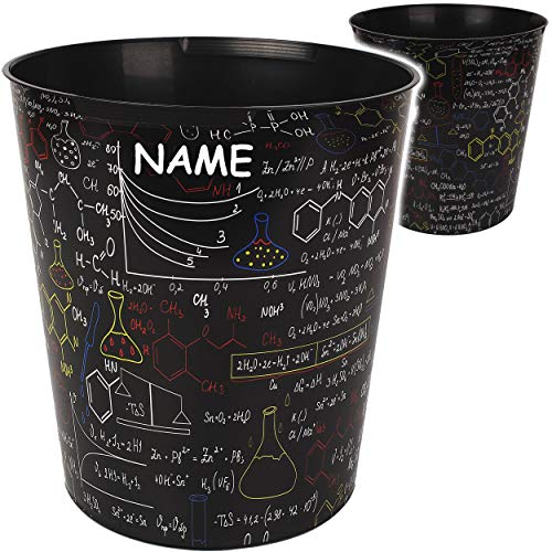 alles-meine.de GmbH Papierkorb/Behälter - Schule & Universität - Formeln - Chemie Elemente - inkl. Name - 10 Liter - wasserdicht - aus Kunststoff - Ø 28 cm - großer Mülleimer /.. von alles-meine.de GmbH