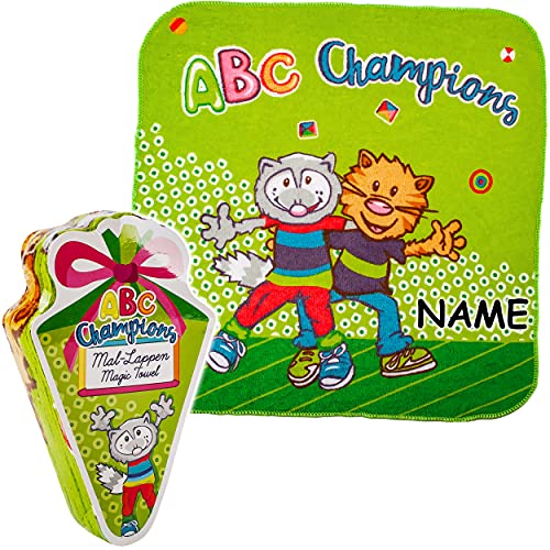 alles-meine.de GmbH Schule & Schulanfang Artikel frei wählbar magisches Handtuch/Waschlappen - Zauberwaschlappen - ABC - inkl. Name - Schulanfänger - grün - Frottee aus 100.. von alles-meine.de GmbH