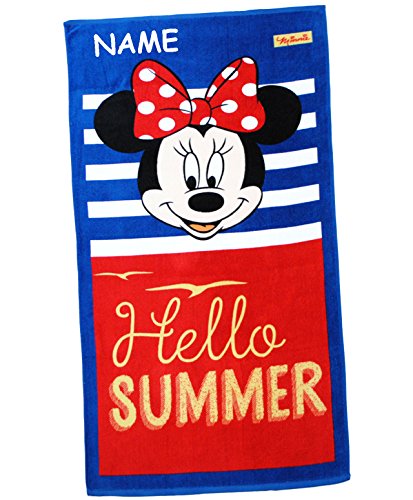 alles-meine.de GmbH Strandtuch/Badetuch - Disney Minnie Mouse - Hello Summer - incl. Name - 100% Baumwolle - 70 cm * 140 cm - Frottee/Velours - Handtuch - Mädchen & Jung.. von alles-meine.de GmbH