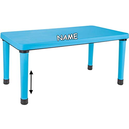 alles-meine.de GmbH Tisch/Kindertisch - Größen & Farbwahl - höhenverstellbar & mitwachsend - BLAU - inkl. Name - für INNEN & AUßEN - Kindermöbel - Mädchen & Jungen - bis 100 kg.. von alles-meine.de GmbH