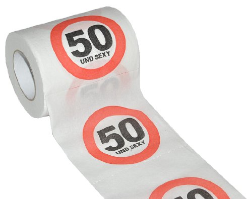 Toilettenpapier 25m - 50. Geburtstag/fünfzig und Sexy - Verkehrsschild WC Klopapier Klopapier lustig Klorolle große Rolle von alles-meine.de GmbH