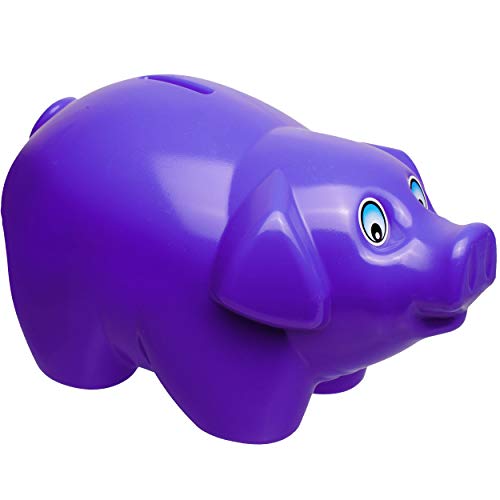große XL - Spardose - Schwein - lila/violett - 19 cm groß - stabile Sparbüchse aus Kunststoff/Plastik - Sparschwein - Glücksbringer - für Kinder & Erwachs.. von alles-meine.de GmbH
