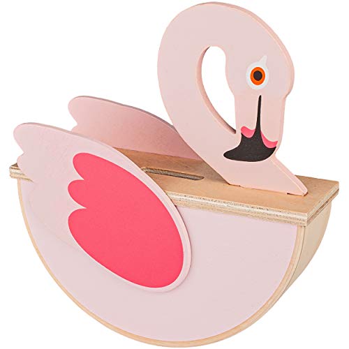 große Spardose - Motivwahl - Holz - Flamingo - mit Verschluss - 17 cm - stabile Sparbüchse - Sparschwein - für Kinder & Erwachsene/lustig witzig - Kinderspa.. von alles-meine.de GmbH