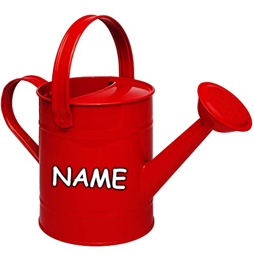 alles-meine.de GmbH kleine Gießkanne - Metall - rot - 1,5 Liter - inkl. Name - für Kinder & Erwachsene - 23 cm - Blech Kindergießkanne - Henkel beweglich - Giesskanne Gärtner/G.. von alles-meine.de GmbH