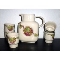 Saftkanne Mit 5 Bechern 80Er Jahre Ddr Saftkanne Mit 5 Bechern 80Er Jahre Ddr von allesDABEIvintage