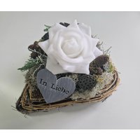 Grabgecksteck - Grabschmuck - Trauerherz - Trauergesteck - Gesteck Allerheiligen - Totensonntag - Herz Grab von allesblume