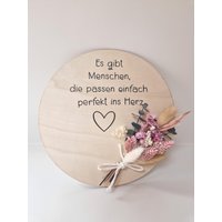 Personalisiertes Geschenk Freundin | Geburtstagsgeschenk Beste Freunde Holzschild Mit Trockenblumen Persönliches von allesblume