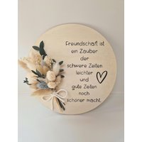 Personalisiertes Geschenk Freundin | Geburtstagsgeschenk Persönliches Für Die Holzschild Mit Trockenblumen von allesblume
