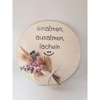 Personalisiertes Geschenk | Geburtstagsgeschenk Personalisiertes Holzschild Mit Trockenblumen Yogalehrerin Zum Entspannen von allesblume