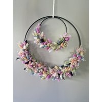 Trockenblumenkranz Herbst | Türkranz Trockenblumenring Herbstkranz Personalisierbar Blumenkranz Herbstliche Deko Fensterdeko von allesblume