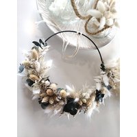 Türkranz Herbst Personalisierbar | Trockenblumenkranz Trockenblumenring Blumenkranz Kranz Mit Trockenblumen Fensterdeko Herbstdeko von allesblume