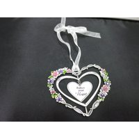 Follow Your Heart Auto Charm Verzierung 3D Herzen Blumen Gemalt von alliesvintagealley