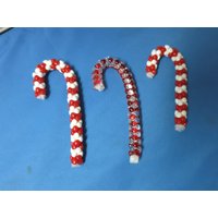 Perlen Zuckerstange Set Von 3 Weihnachtsverzierung von alliesvintagealley