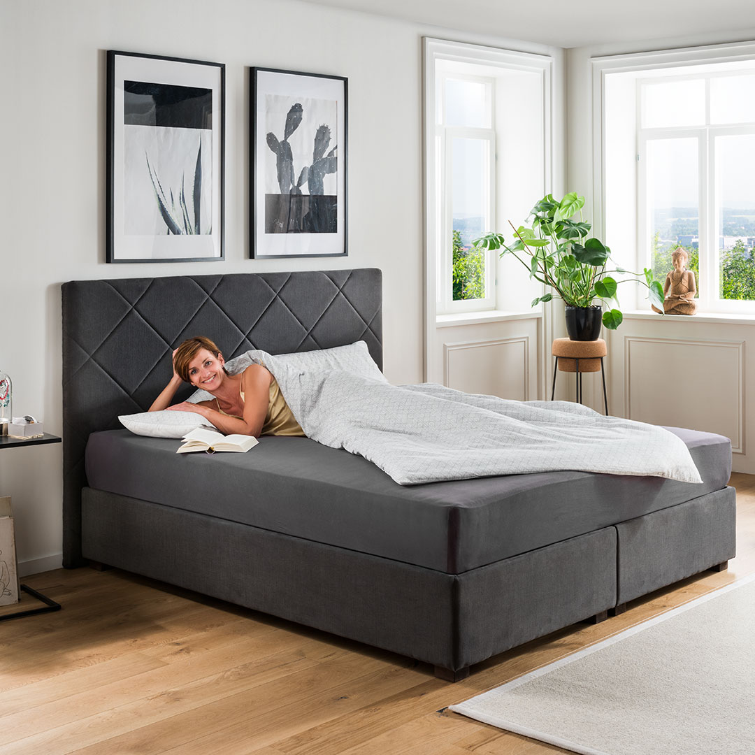 Boxspringbett "Savalis-Comfort" - Größe: 140x200 cm - Holzart: Massivholz - Farbe: braun von allnatura