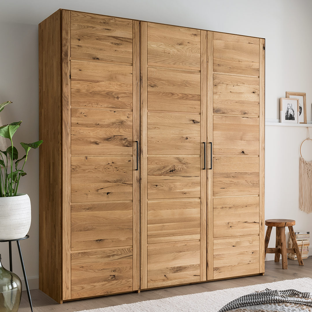 Drehtüren-Kleiderschrank "Canto" - Holzart: Massivholz - Farbe: braun von allnatura