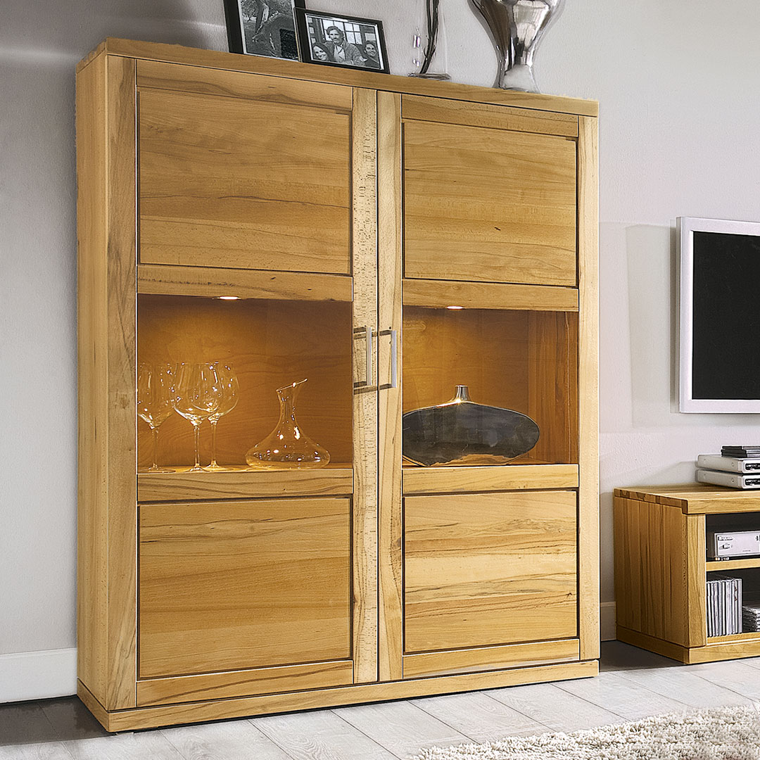 Highboard "Bianko" - Holzart: Wildeiche | 100% vegan - Farbe: braun von allnatura