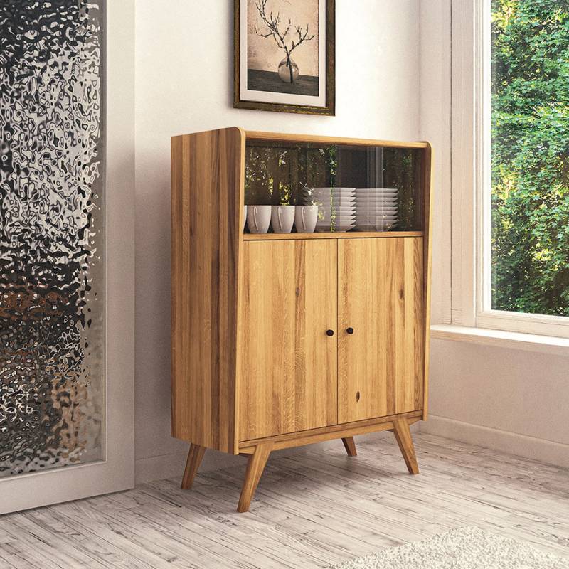 Highboard "Lasala" - Holzart: Kernbuche - Farbe: braun von allnatura