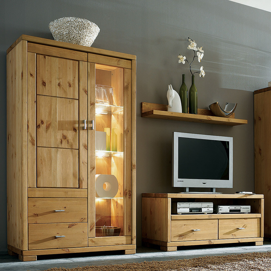 Highboard "Mascella" - Holzart: Kiefer | 100% vegan - Farbe: braun von allnatura