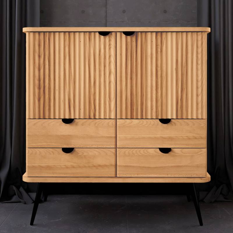 Highboard "Ondas" - Holzart: Kernbuche - Farbe: braun von allnatura