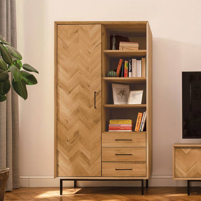 Highboard "Parquetta" - Holzart: Kernbuche - Farbe: braun von allnatura