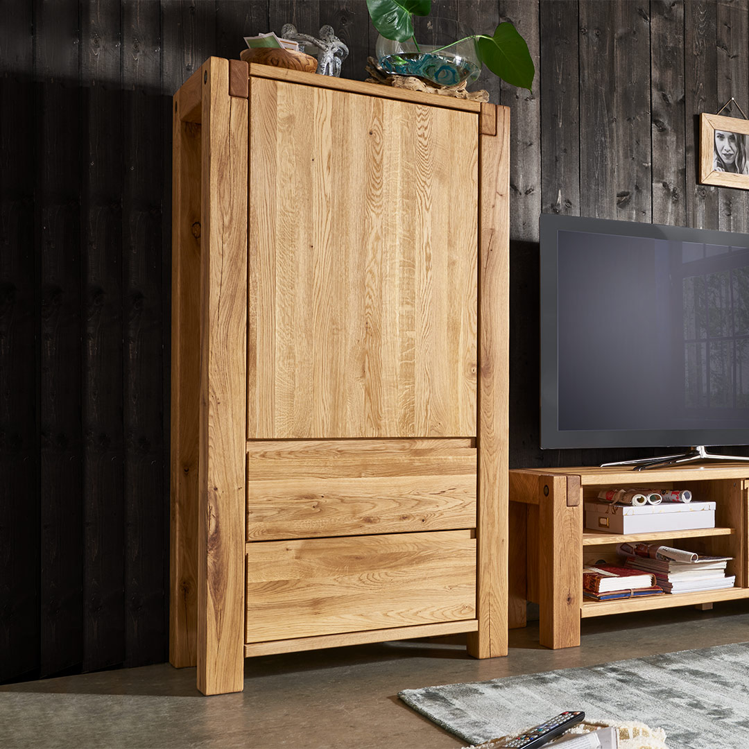 Highboard "Robero" - Holzart: Massivholz | 100% vegan - Farbe: braun von allnatura