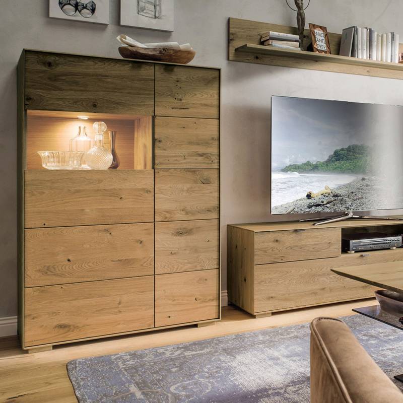 Highboard "Senera" - Holzart: Kernbuche | 100% vegan - Farbe: braun von allnatura