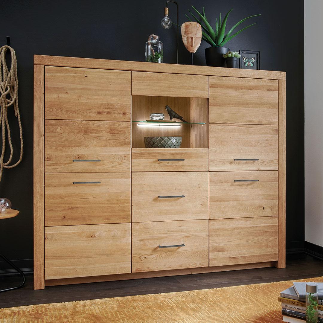 Highboard "Sorano" - Holzart: Massivholz | 100% vegan - Farbe: braun von allnatura