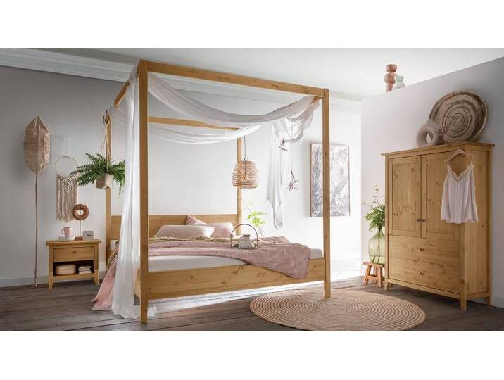 Himmelbett Tusa - 160x200 cm - Massivholzbetten - 100% Bio & schadstoffgeprüft Himmelbett Tusa - 160x200 cm - Massivholzbetten - 100% Bio & schadstoffgeprüft von allnatura