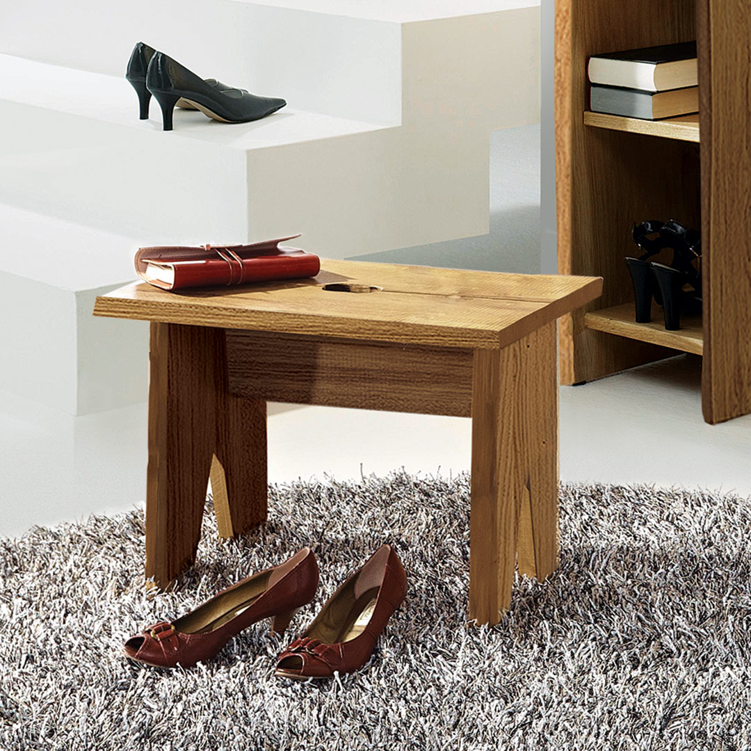 Hocker "Loca" - Holzart: Massivholz - Farbe: braun von allnatura